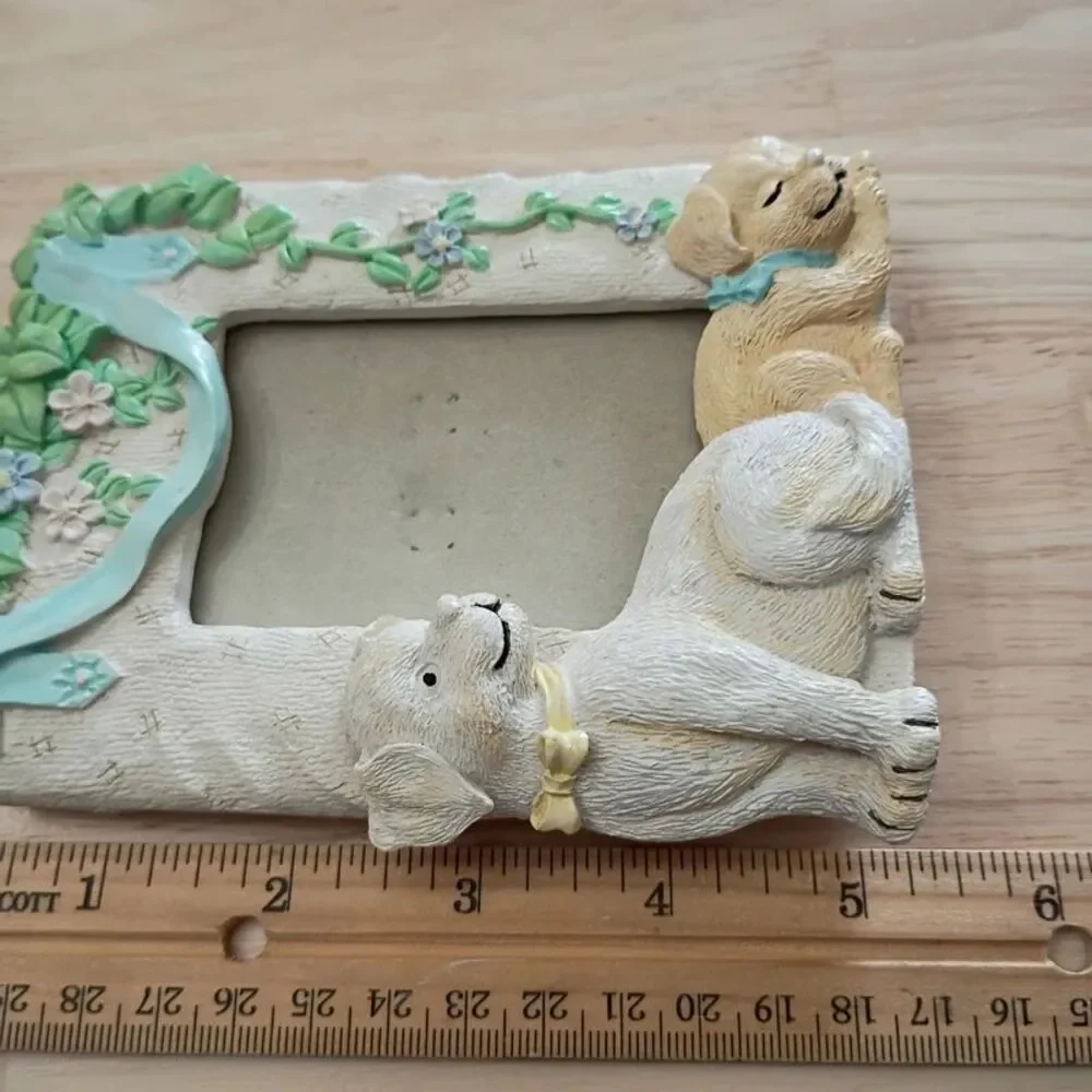 Cute Dogs on Small Resin Picture Frame Colorful